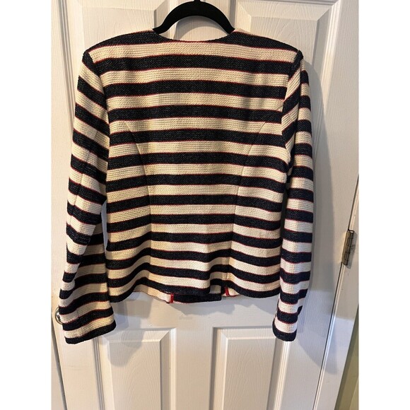 CAbi Collection Cruise Jacket Womens 6 Stripe Knit Blazer nautical preppy Sailor - Picture 8 of 11